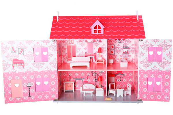 Uitklapbaar poppenhuis