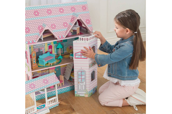 Het huis is voorzien van een dubbel scharniersysteem.