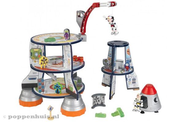 Poppenhuis met astronauten, robots en aliens.