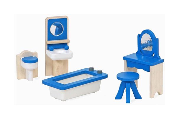 Deze badkamerset is een ideale aanvulling op jouw poppenhuis.