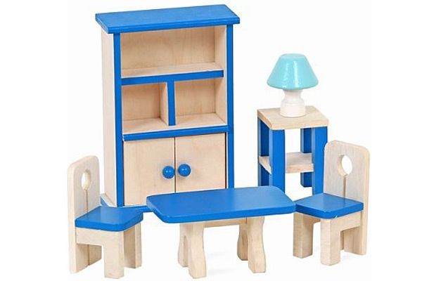 Deze eetkamerset is een geschikte aanvulling op jouw poppenhuis.