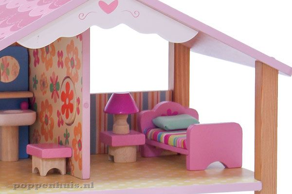 Roze slaapkamer inclusief meubeltjes.