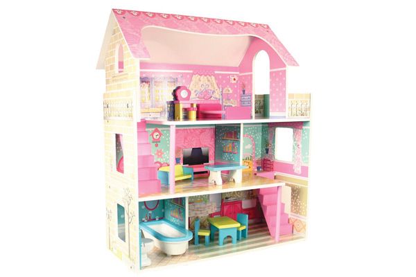 Houten poppenhuis deluxe.